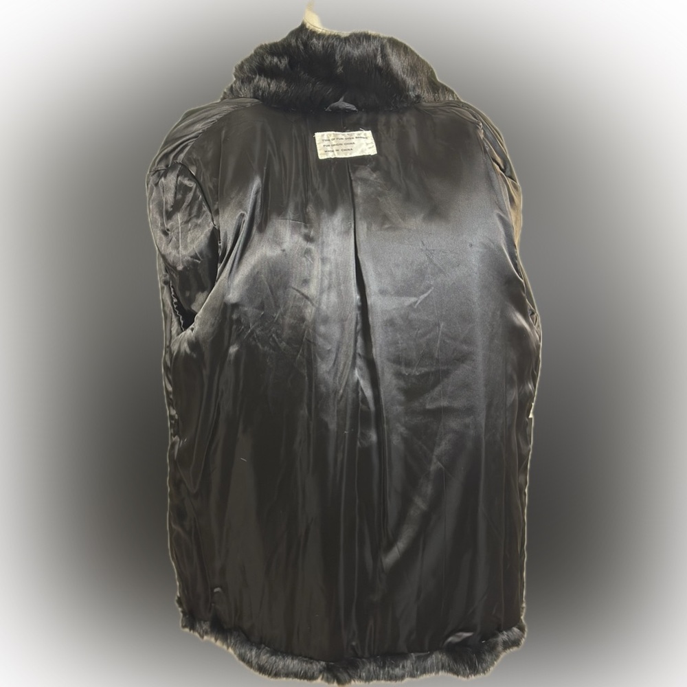 Dyed Black Rabbit Fur Jacket - Picture 3 of 9